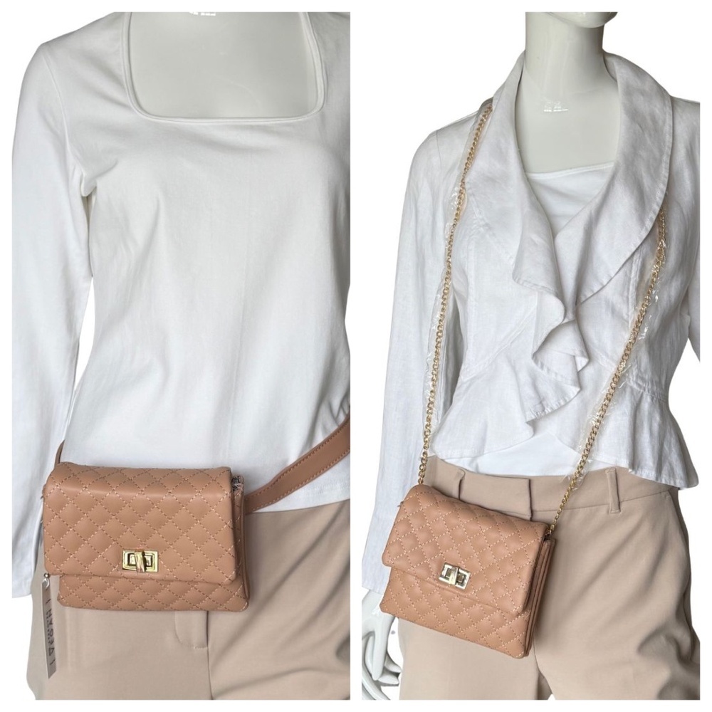 Mali + Lili (White House Black Market) Quilted Belt Bag/Crossbody Purse NWT